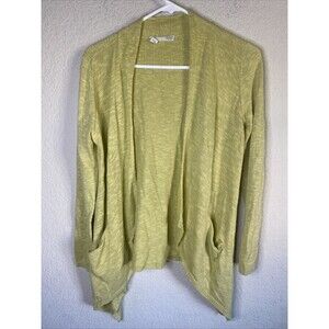 Eileen Fisher Knit Linen Sweater Cardigan Yellow PS Lagen Cottage Beach